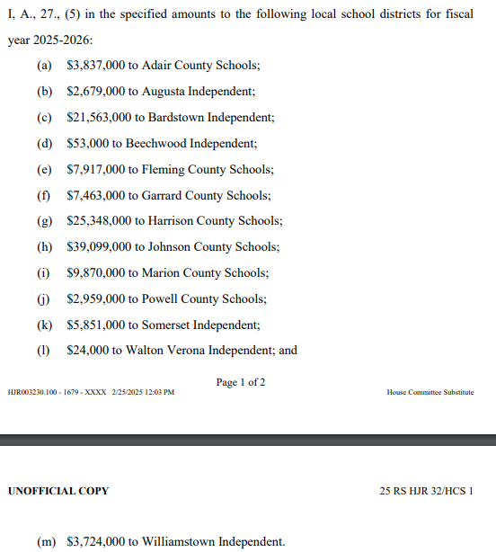 Four superintendents (Marion County, Augusta Ind., Williamstown Ind. &amp; Walton-Verona Ind.) ask Senate A&amp;R Committee for more gap facility funding. HJR 32 provides some funding for districts, the superintendents say its not enough for the districts to build the projects.