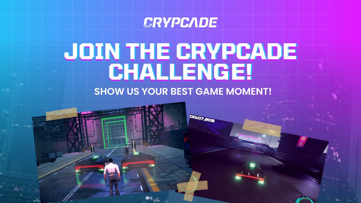 🎮 It’s time to show off your skills! 

Participate in the CrypCade Challenge by sharing your best game moment with us using #CrypCadeChallenge. 

The most creative entries will win exclusive rewards!

#CrypCadeChallenge #GamingCommunity #Web3