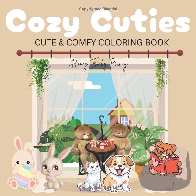 Unique Cozy Designs for Relaxation, Stress Relief, &amp; Mindful Creativity for Teens &amp; Adults, Single-sided Pages 😎❤️❤️#by honey tricky bunny #byhoneytrickybunnybooks #coloringbook #coloringforgrownups #coloring 👉amzn.to/41AxxFL
