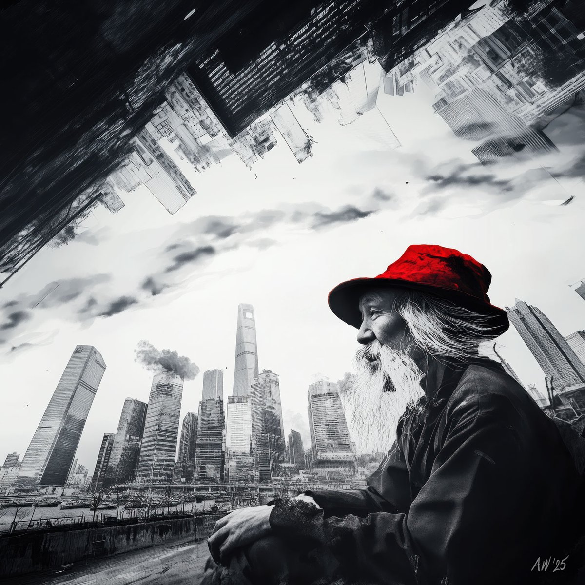 beachtv's tweet image. We are but wayward passengers in this cracked kaleidoscope of steel and smoke, watching the walls close in while the old prophets sit quietly on the edge of the storm, grinning through the chaos. The world is upside down, but that doesn’t mean you have to be.

#StrangeWorld