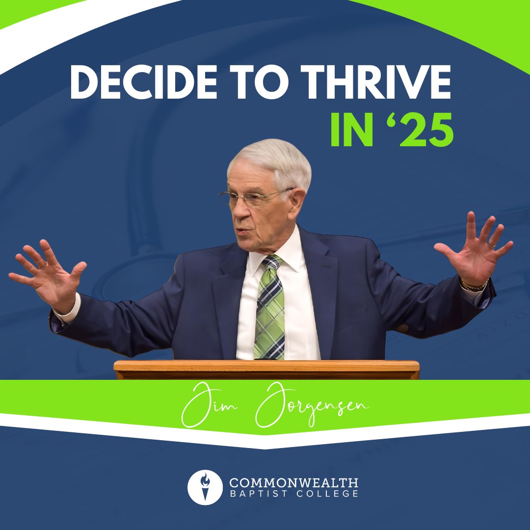 CommonwealthB's tweet photo. Dr. Jim Jorgensen challenged us in chapel today from Acts 20—wishing won’t do it, thinking won’t do it… those who thrive find a way to do it all!

Success requires work. Life is hard, but those who handle “hard” better finish their course with joy! 

#ThriveIn25
#CBCchapel https://t.co/pY2ZWlqBtB