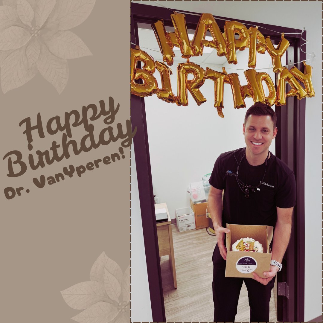 Let's all wish Dr. VanYperen a wonderful birthday! Dr. VanYperen is a wonderful and beloved dentist at our practice. He is generous and compassionate toward all his patients and is known for his gentle touch.  HAPPY BIRTHDAY DR. V! We hope today is as amazing as you are! 🎂🎉🎈🎊