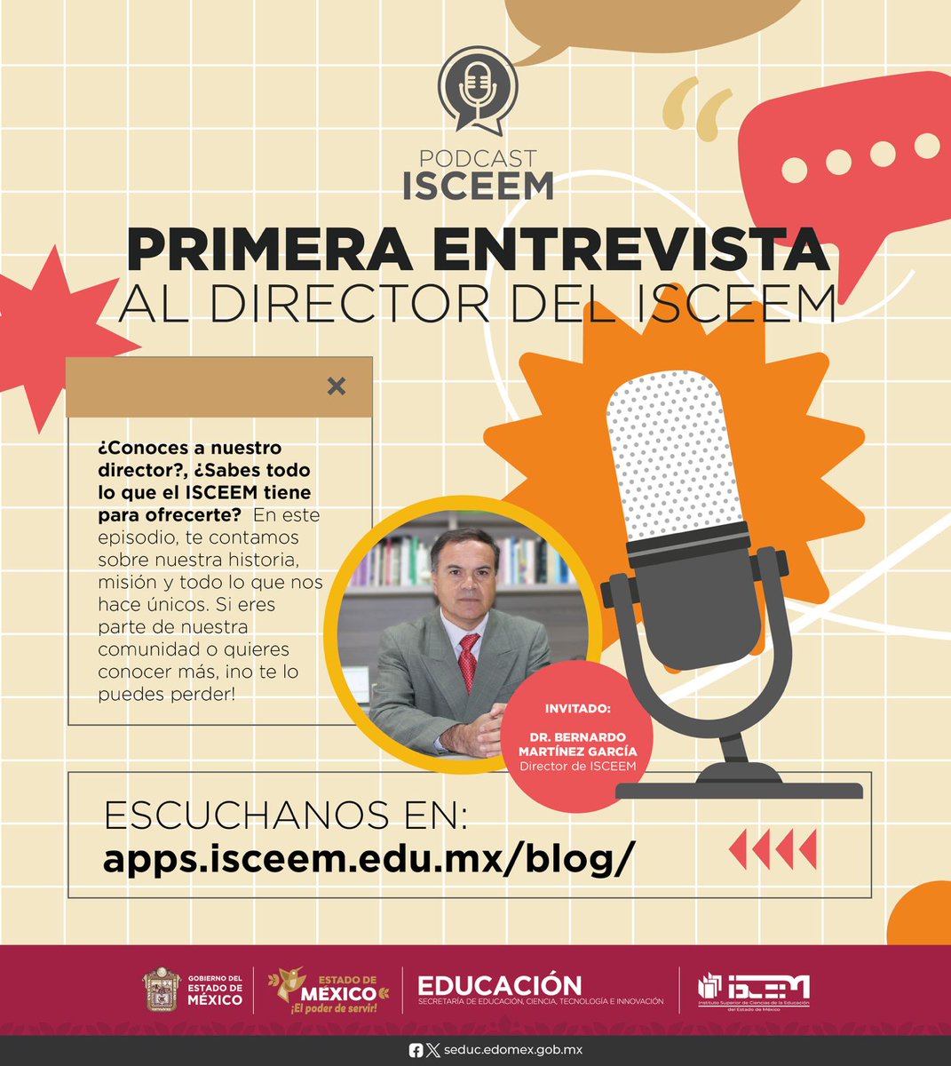 isceem_oficial's tweet image. 🎙️💡 ¿Te interesa conocer más sobre el #ISCEEM? Escucha el primer episodio del #PodcastISCEEM con el Dr. Bernardo Martínez García y entérate de todo lo que nuestra institución tiene para ofrecerte.
🔗 Escúchalo aquí 👉 apps.isceem.edu.mx/blog/