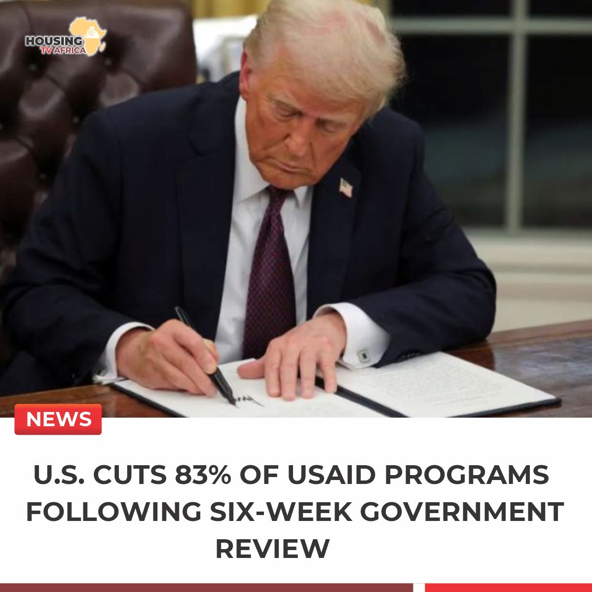 The U.S. government has slashed foreign aid, canceling 83% of USAID programs. Global impact ahead.

buff.ly/jrGA2IT 

#AIHS2025 #HousingNews #HousingTVAfrica #USAID #ForeignAid