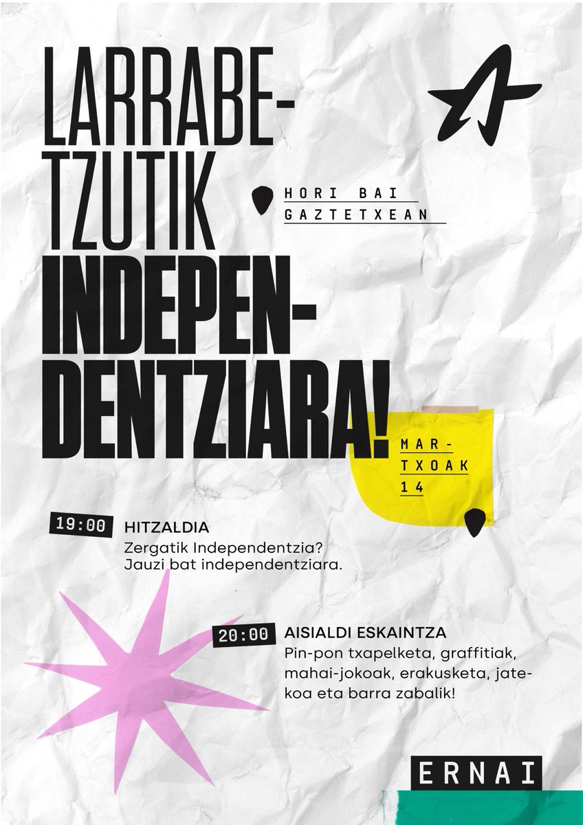 ELarrabetzu's tweet photo. Bariku honetan Larrabetzutik Independentziara egune antolatu dogu. 🧨🫵🏻

🌟🌷Begiratu bat emon egitarauari eta barikuen hurbildu Hori Baire! https://t.co/2FS91hFaH6