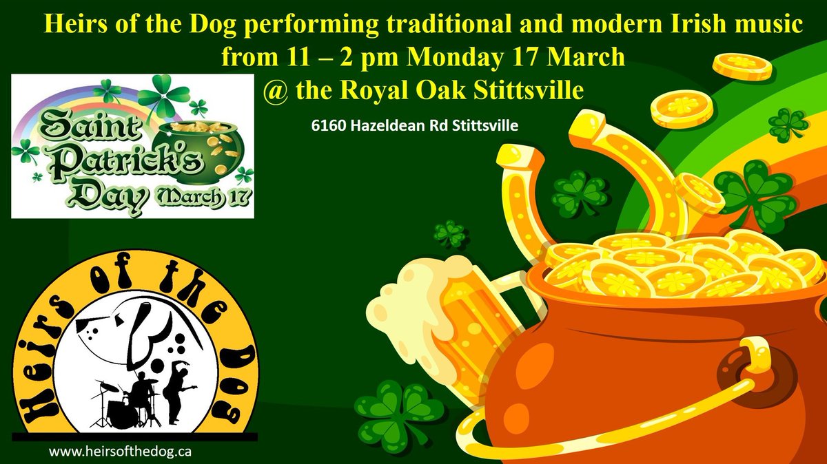HeirsoftheDog's tweet photo. One week today we are playing at the Royal Oak Stittsville starting at 11 am https://t.co/DydwhKzrYB