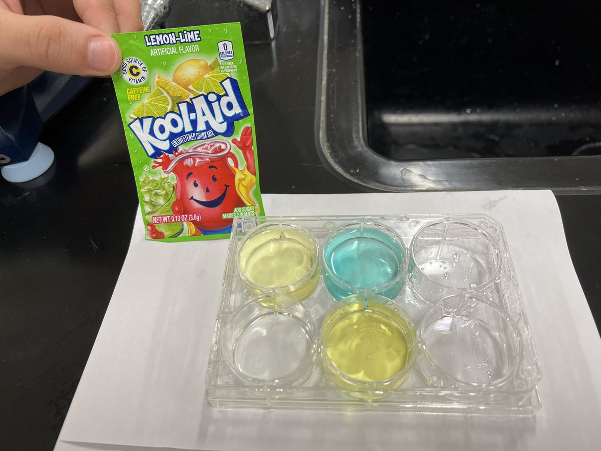 JeffOShields2's tweet photo. In this lab students separated different dyes in grape #KoolAid using column chromatography. #ColumnChromatography is a popular method used in research & industry to separate, isolate & purify mixture components. #mroshieldschemistry #ScienceIsCool #WestwoodScience https://t.co/cyow1aLHyR