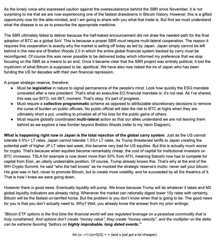 How the political theatre of the Strategic Bitcoin Reserve mirage set us up for Bitcoin’s fastest drawdown, and why the real trade that wins next lies in regulated leverage on the most apolitically constrained commodity–

Position yourself soon before it's too late 👇