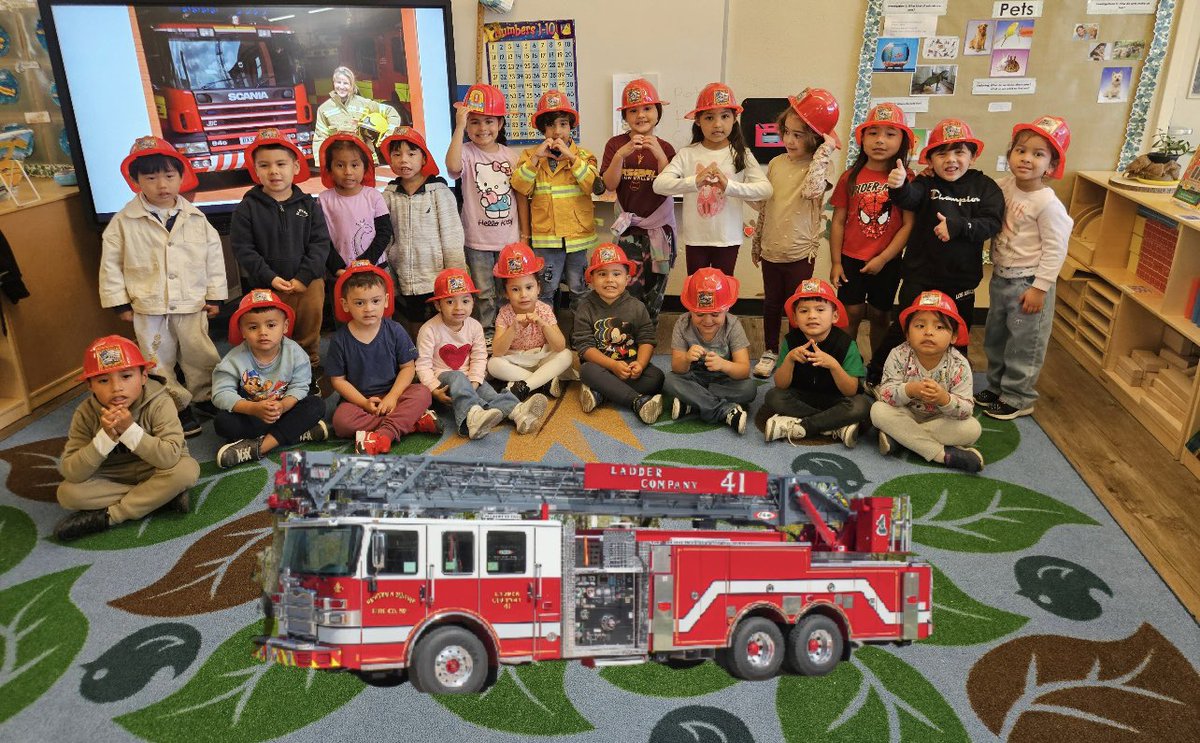 🚒✨ Firefighters visited Pinewood EEC today! They taught our students about fire safety, what to do in an emergency, and the important role they play in our community. The kids loved it! 🔥👩‍🚒👨‍🚒 <a href="/RegionNorthSPED/">Region North SPED</a> <a href="/LASchoolsNorth/">LAUSD Region North</a> <a href="/earlyed_la/">EarlyedLA</a> <a href="/MLB4PreK/">Martha Borquez</a>