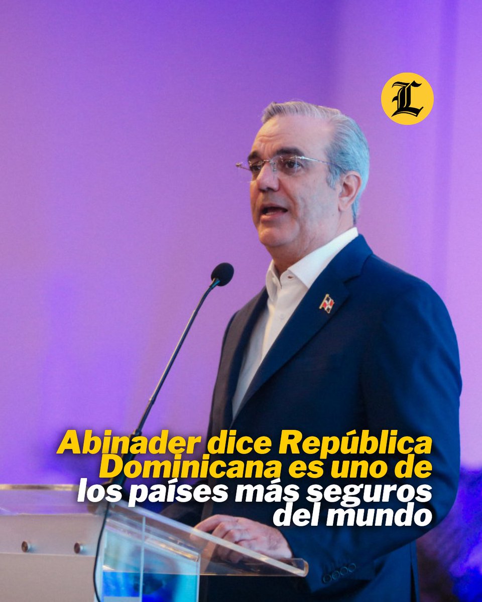 Abinader, aseguró que República Dominicana es uno de los países más seguros del mundo.

#ListínDiario