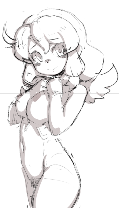 厚塗りやると筋肉とか立体感とか
意識するから結果アニメ塗りにも役立ちそう

デフォよりだけどニーアップだから
もうちょい体デカくてもよいか 