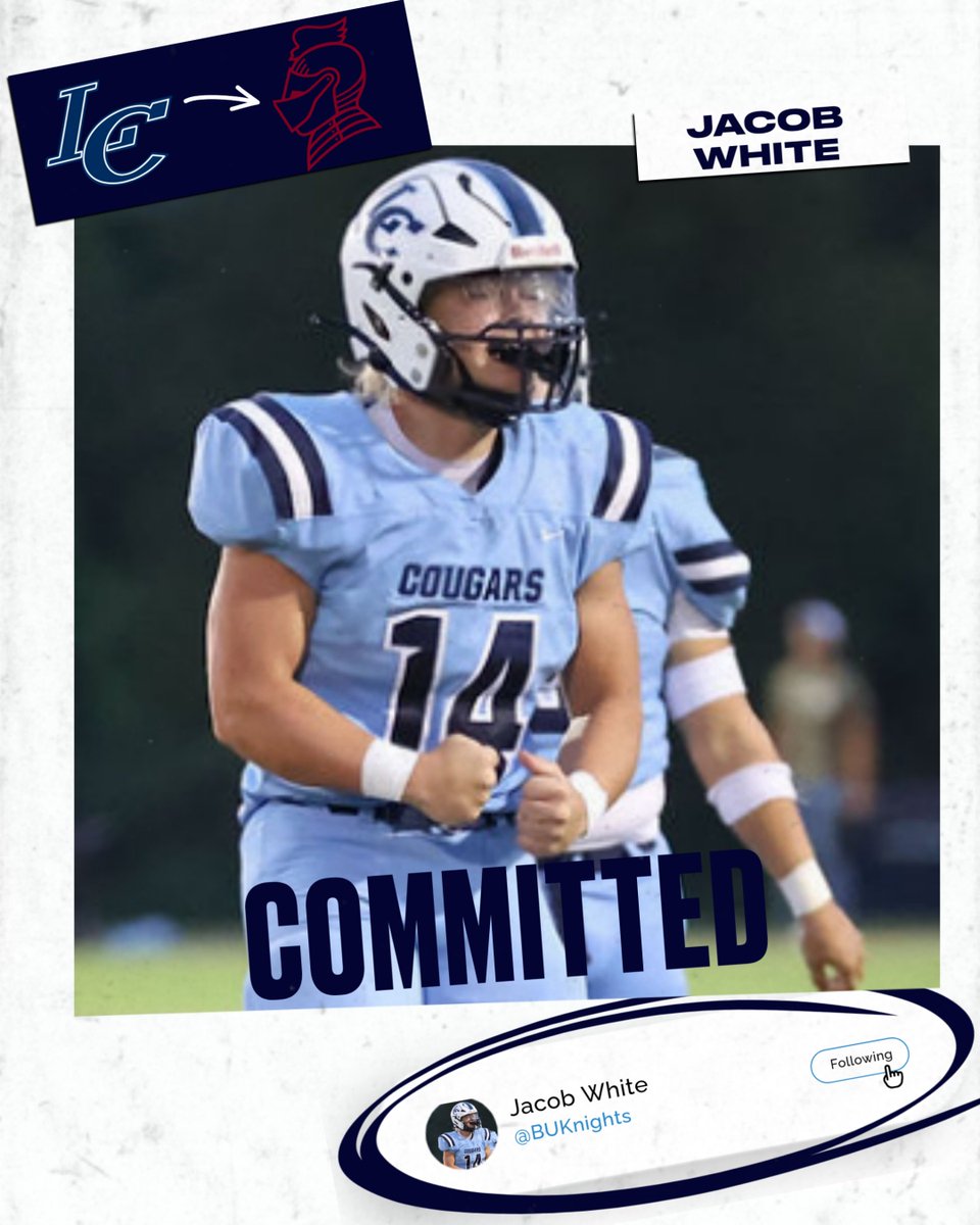Congratulations to Jacob White on his commitment to play at the next level @ Bellarmine University! #CougarPride