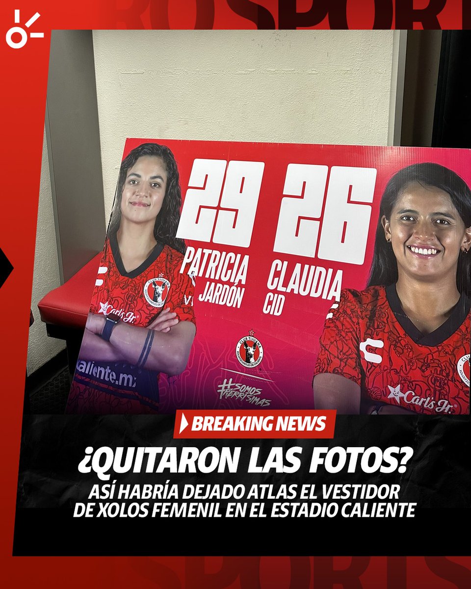 ClaroSports's tweet photo. ❗️DESTROZOS EN EL VESTIDOR 😱💥🏟️

Las jugadoras de @XolosFemenil alzan la voz en redes sociales para señalar los daños que Atlas habría hecho en su vestidor, esto tras haber encontrado mal puestas sus fotos que deberían de haber estado pegadas a la pared ¿Se pasaron los rojinegros en el festejo?