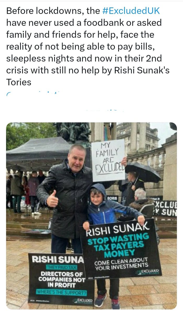 ExcludedFighter's tweet image. Rishi Sunak @ExcludedUK 3.8 million people from Covid financial support, and with them also now being snubbed by this Govt, many of them and their kids are still living in abject poverty, so please join the APPG for thousands of our members in #Sheffield
x.com/BloombergUK/st…