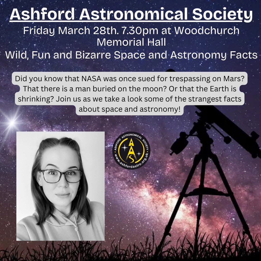 ⭐️ Friday March 28th ⭐️ 

7.30pm start. As always there will be tea, coffee and biscuits (please bring a mug) ☕️ 🍪 £3 for guests, free for society members.