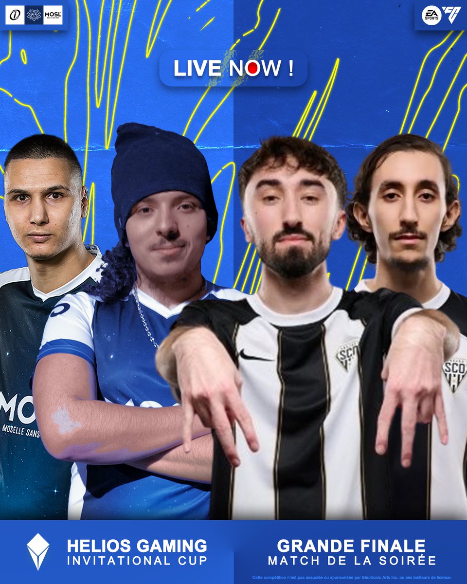 Helios Gaming (@heliosgamingfr) on Twitter photo C'est l'heure de la grande finale 🔥🔥
🔵⚪ <a href="/HeliosGamingFR/">Helios Gaming</a>
<a href="/KeyzerGOAT/">Keyzer</a> <a href="/TheTeeqoBeast/">Teeqo</a>
VS
⚪⚫ <a href="/SCOesports_/">Angers SCO Esports</a>
<a href="/QRNA_w/">Quarna🤞🇲🇦</a> <a href="/_MaatM_/">MaatM</a>
🔴 twitch.tv/heliosgamingfr 🔴
🎙️ <a href="/hc_Sami/">Sami | Vespadia HeliosGaming 🏴☠️</a> C'est l'heure de la grande finale 🔥🔥
🔵⚪ <a href="/HeliosGamingFR/">Helios Gaming</a>
<a href="/KeyzerGOAT/">Keyzer</a> <a href="/TheTeeqoBeast/">Teeqo</a>
VS
⚪⚫ <a href="/SCOesports_/">Angers SCO Esports</a>
<a href="/QRNA_w/">Quarna🤞🇲🇦</a> <a href="/_MaatM_/">MaatM</a>
🔴 twitch.tv/heliosgamingfr 🔴
🎙️ <a href="/hc_Sami/">Sami | Vespadia HeliosGaming 🏴☠️</a>