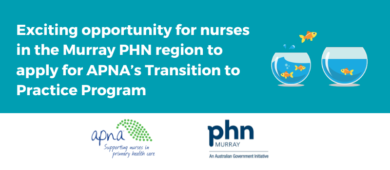 Nurses working in general practice in the Murray PHN region are invited to apply for the March intake of <a href="/APNAnurses/">APNA</a> Transition to Practice program, with a limited number of placements fully funded by us. To apply: app.mentorloop.com/signup/ik5LLCz… and more info: apna.asn.au/education/tran…