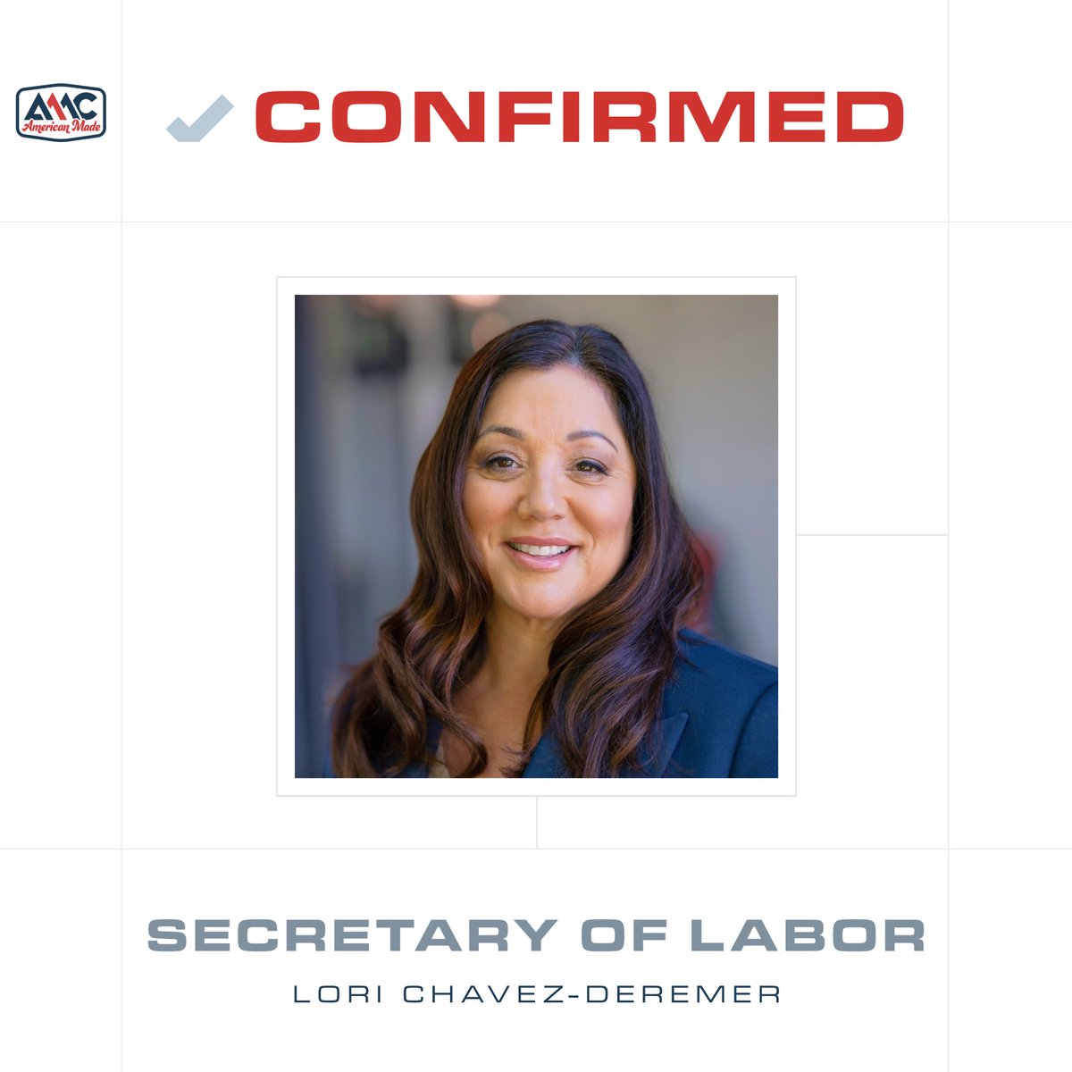 👏 Congratulations to our friend <a href="/LChavezDeRemer/">Lori Chavez-DeRemer</a> on her confirmation as President Trump’s Secretary of Labor!
