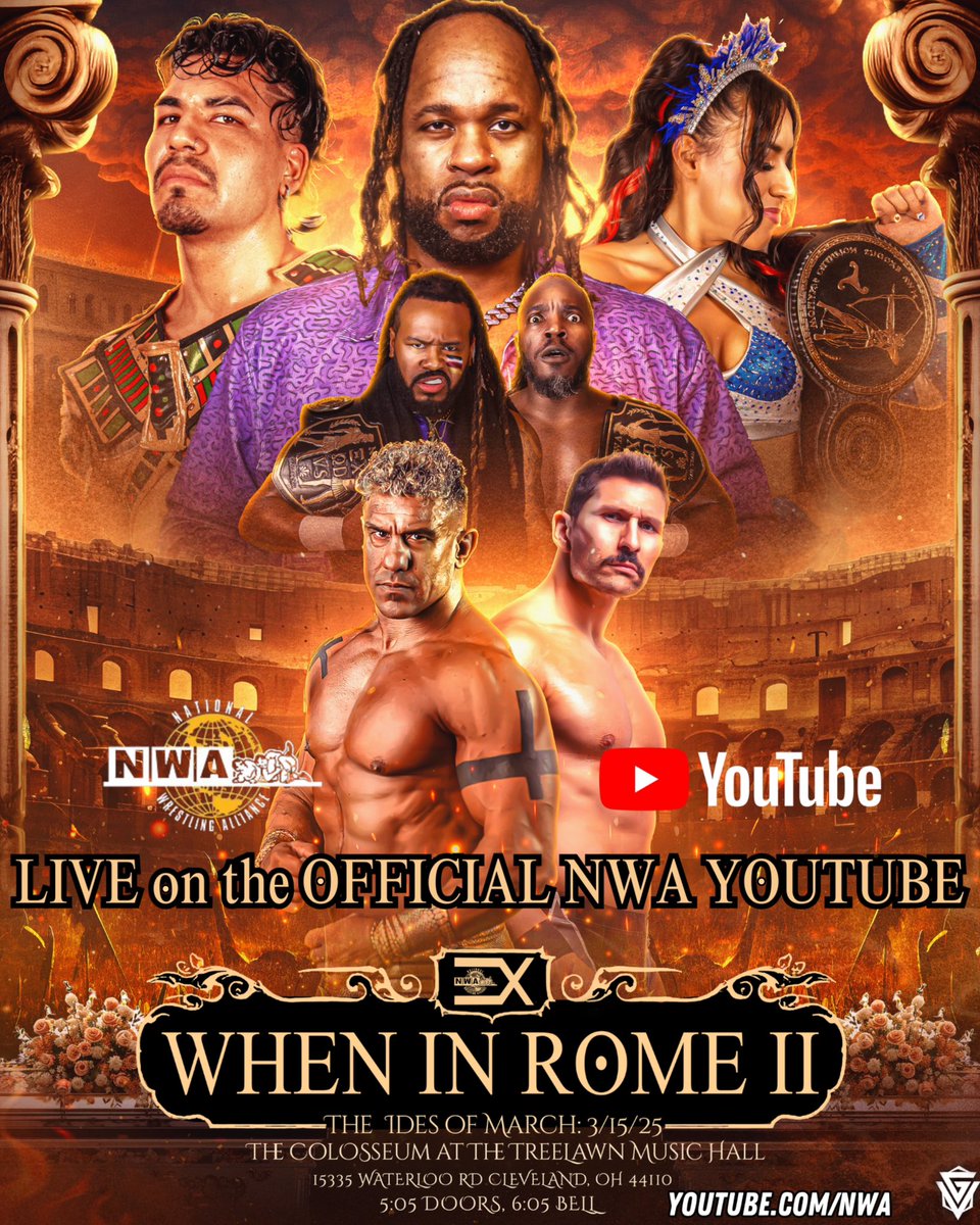 Exodus Pro Wrestling (@exoprowrestling) on Twitter photo WE’RE GOING LIVE!
NWA Exodus Pro Wrestling is proud to stream “When In Rome II” LIVE on the official <a href="/nwa/">NWA</a> <a href="/YouTube/">YouTube</a> Channel!
FINAL FLOWERS COFFIN MATCH <a href="/therealec3/">ecIII</a> v. <a href="/MostMarketable/">Richard Holliday</a>
NWA Midwest Championship <a href="/_dantecasanova_/">Dante Casanova</a> defends his title against the debuting WE’RE GOING LIVE!
NWA Exodus Pro Wrestling is proud to stream “When In Rome II” LIVE on the official <a href="/nwa/">NWA</a> <a href="/YouTube/">YouTube</a> Channel!
FINAL FLOWERS COFFIN MATCH <a href="/therealec3/">ecIII</a> v. <a href="/MostMarketable/">Richard Holliday</a>
NWA Midwest Championship <a href="/_dantecasanova_/">Dante Casanova</a> defends his title against the debuting