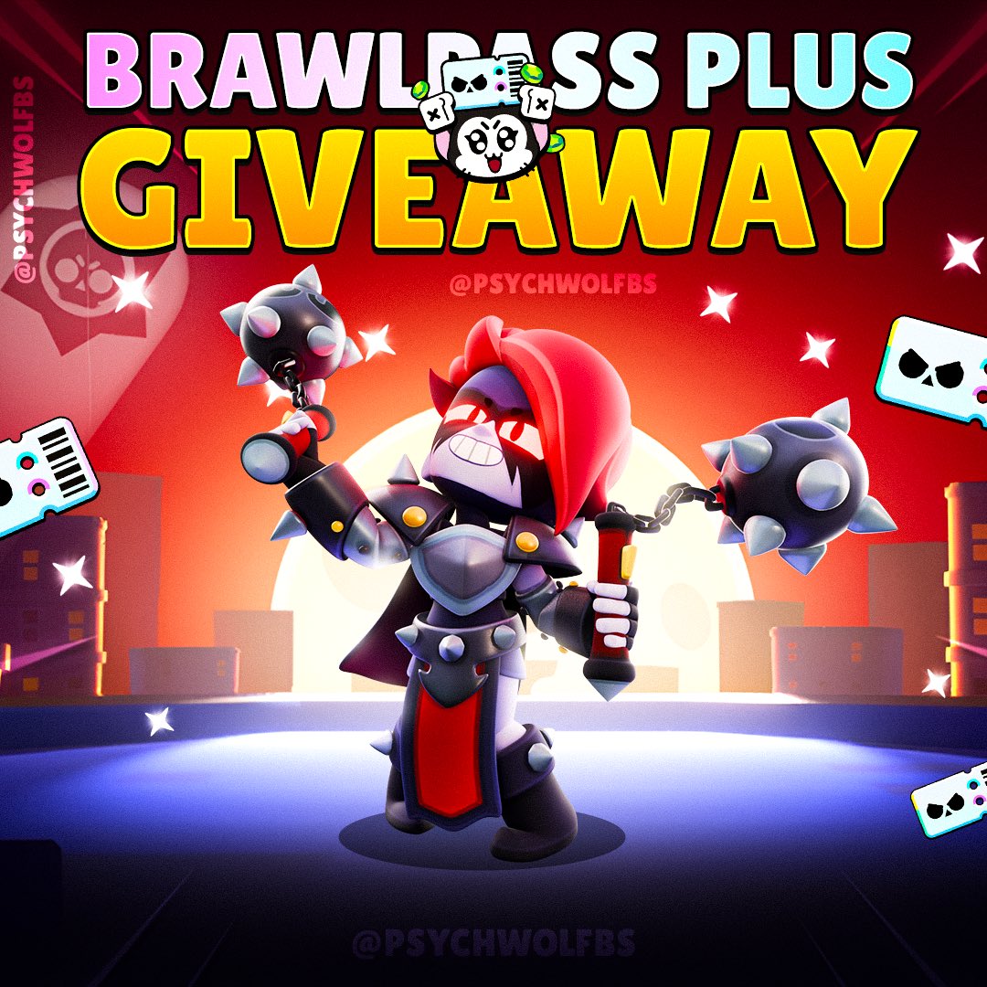 🔥GIVEAWAY🔥

2x Brawl Pass Plus 🎟️

✴️ follow <a href="/psychwolfbs/">psychwolf</a> 
✴️ like, repost and tag a friend below

Winners chosen in five days!

Credits to <a href="/TruWolfBS/">Tru Wolf</a> for the amazing graphic