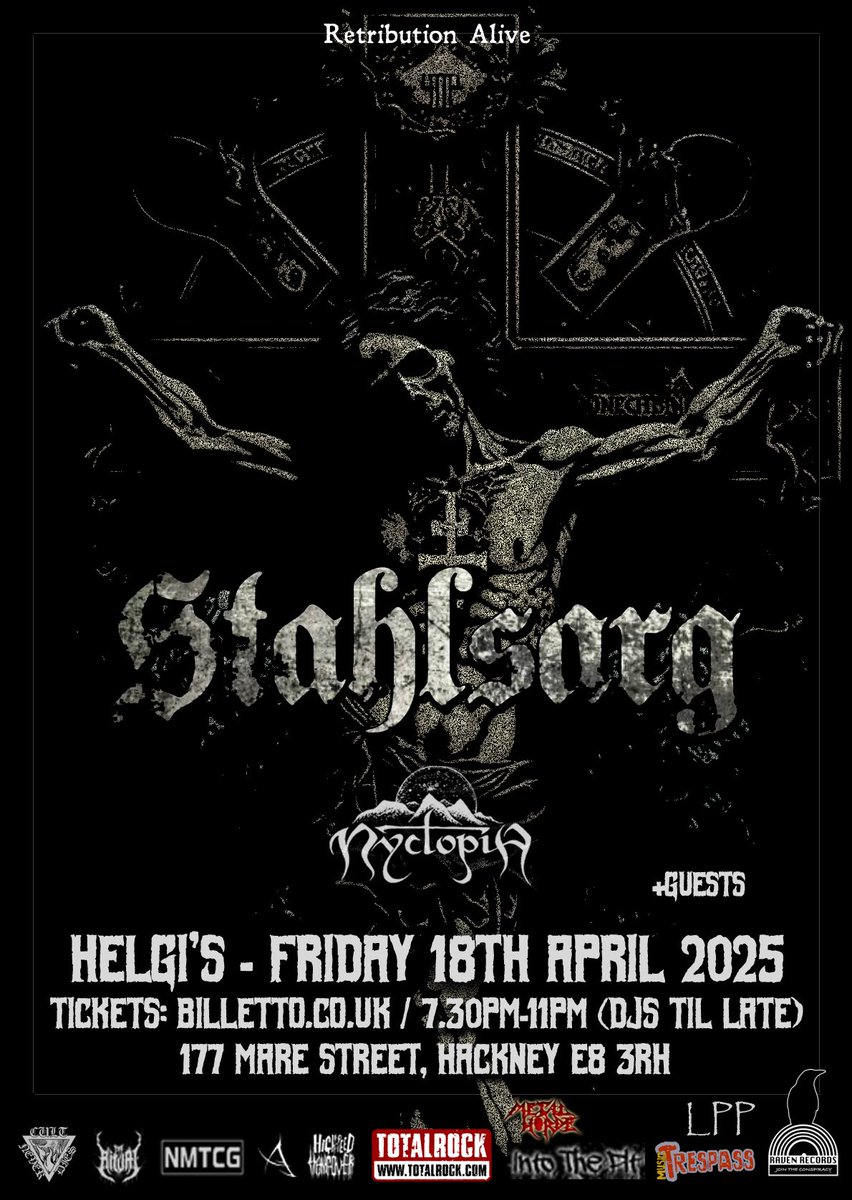 Nyctophia join @Stahlsarg at Retribution Alive's next London Metal Night