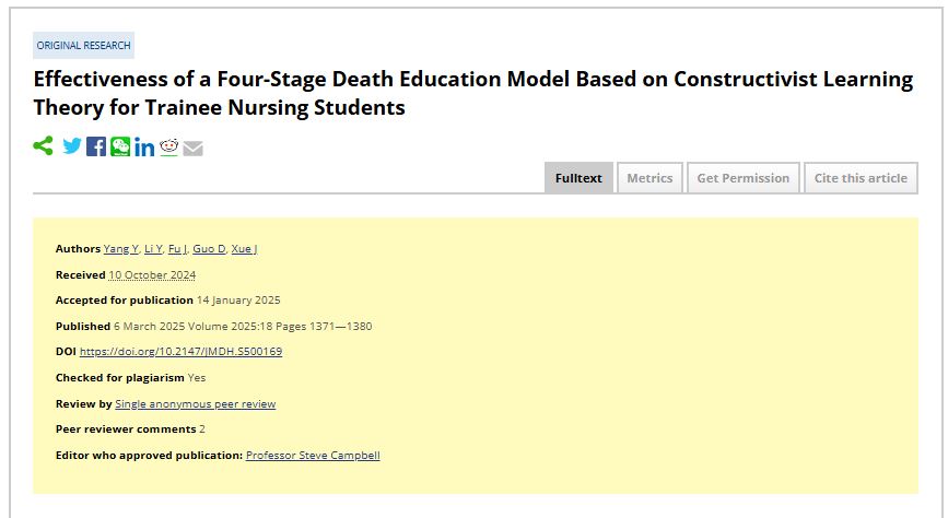 EOL Essentials (@eolessentials) on Twitter photo '(The education model) showed that the attitudes of the trainee nurses towards death before & after the course improved in terms of fear & anxiety, sense of avoidance...' dovepress.com/effectiveness-… #education #EndofLifeCare #nurses <a href="/DovePress/">Dove Medical Press</a> '(The education model) showed that the attitudes of the trainee nurses towards death before & after the course improved in terms of fear & anxiety, sense of avoidance...' dovepress.com/effectiveness-… #education #EndofLifeCare #nurses <a href="/DovePress/">Dove Medical Press</a>