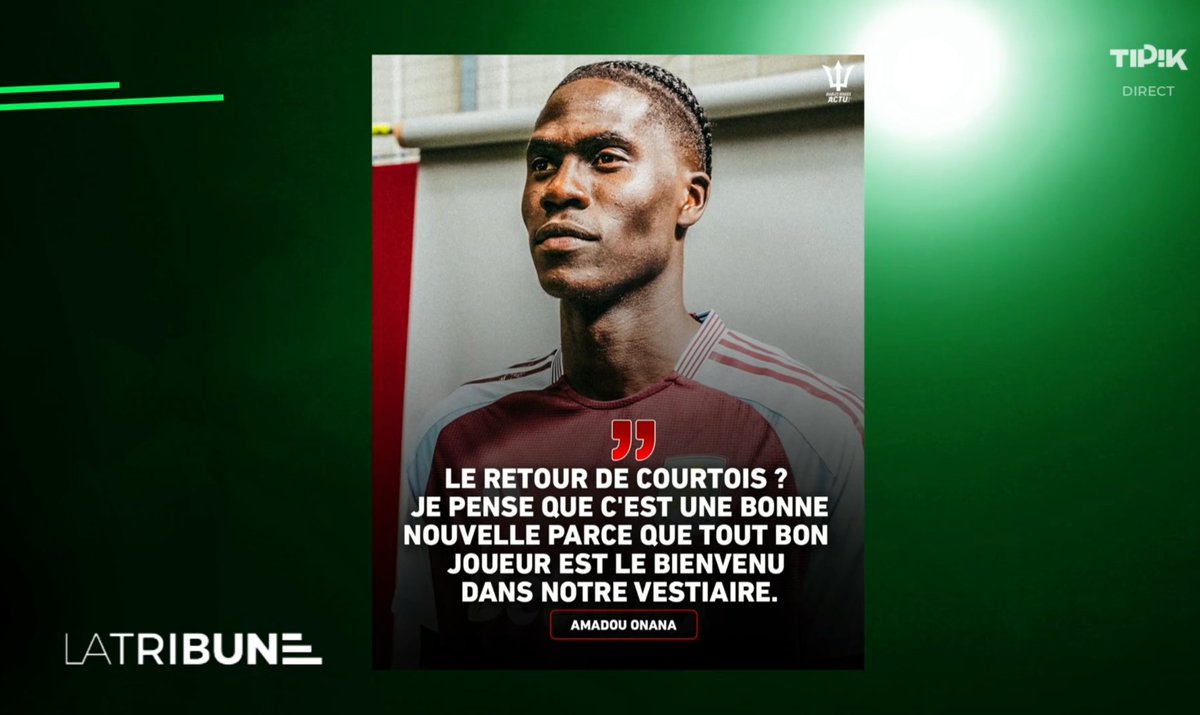 🇧🇪 Notre visuel sur une déclaration d'Amadou Onana dans La Tribune ! 📺 😅