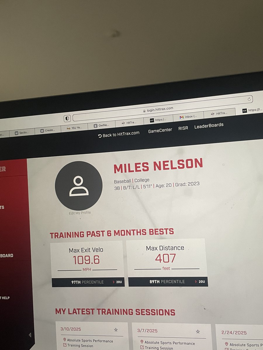 MilesNelson__'s tweet image. Been working extremely hard to preparefor this upcoming summer coming off a tough injury late in the fall which has sidelined me for this spring. Rising RS Sophomore (Medical). Seeing great results as shown by the jump in Exit Velocity. @BBUncommitted  @MBCoachRobbieJ