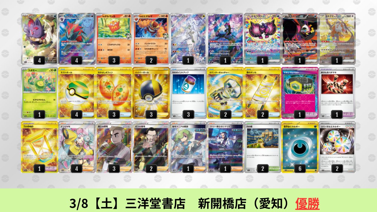 u*f様 【シティリーグ優勝】Nのゾロアークexデッキ マキシマム