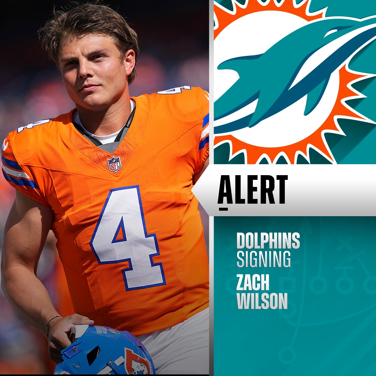 QB Zach Wilson is signing a 1-year deal with the Dolphins. (via @rapsheet)