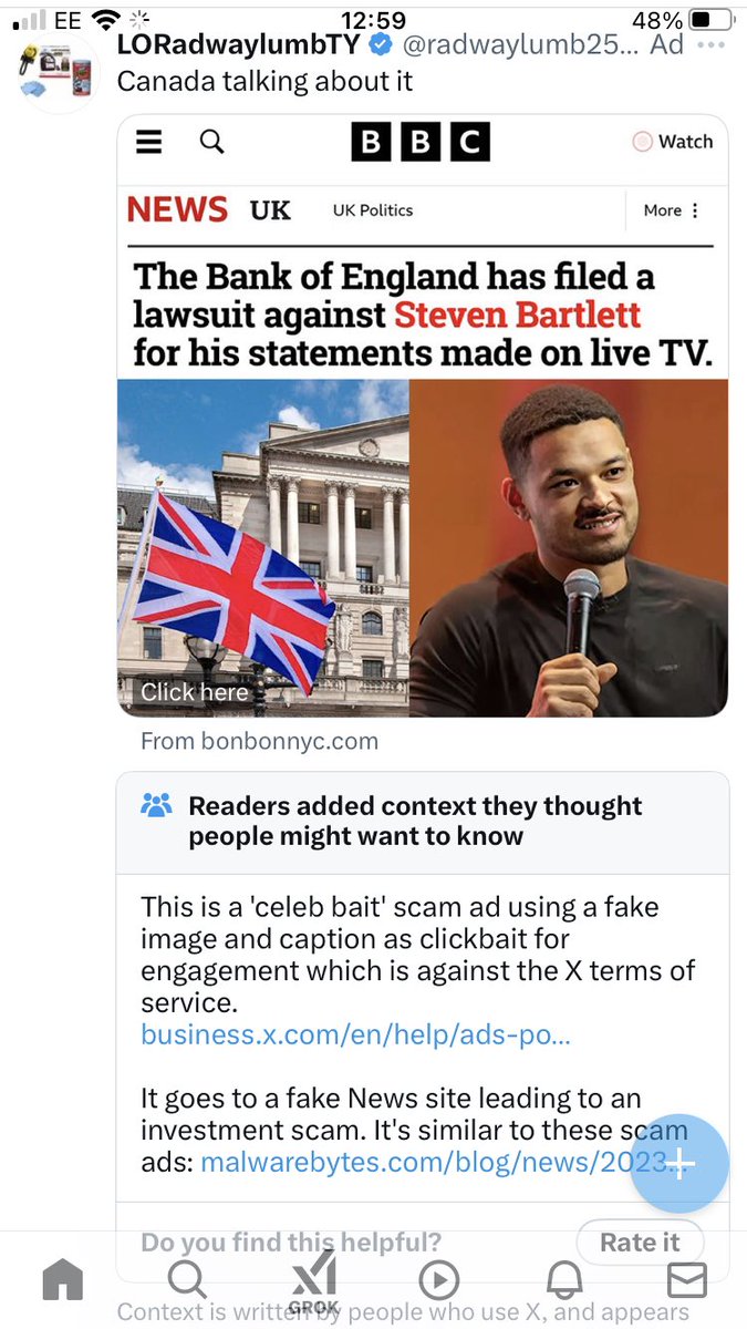 Mark Taber 🇺🇦 (@marktaber_fii) on Twitter photo Hey <a href="/elonmusk/">Elon Musk</a> - I realise times are hard but do you really need to resort to taking money from investment scammers like this so they can target victims on your platform using fake ads?
<a href="/bankofengland/">Bank of England</a> <a href="/TheFCA/">Financial Conduct Authority</a> <a href="/BBCNews/">BBC News (UK)</a> <a href="/StevenBartlett/">Steven Bartlett</a> Hey <a href="/elonmusk/">Elon Musk</a> - I realise times are hard but do you really need to resort to taking money from investment scammers like this so they can target victims on your platform using fake ads?
<a href="/bankofengland/">Bank of England</a> <a href="/TheFCA/">Financial Conduct Authority</a> <a href="/BBCNews/">BBC News (UK)</a> <a href="/StevenBartlett/">Steven Bartlett</a>