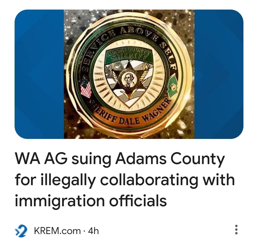CotoBlogzz's tweet image. Fixing  #KREM's headline

WA AG is illegally suing Adam's County
For helping the federal government stop the Southern Invasion
