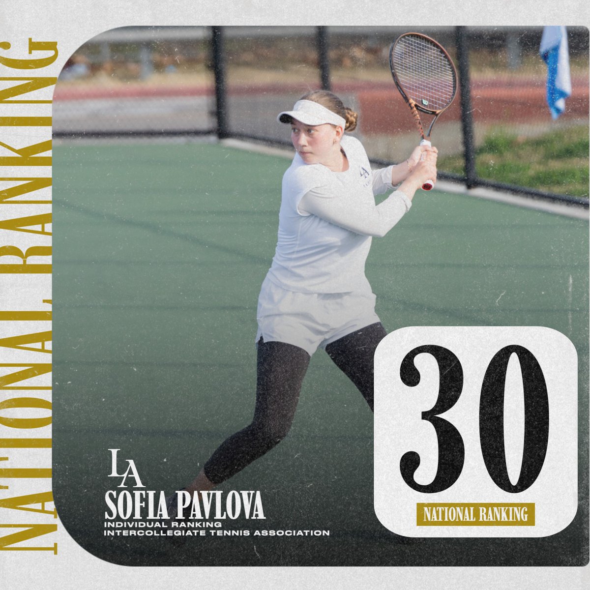 Sofia Pavlova cracks the spring’s first Division II national rankings list from the ITA! 📥 

Carrying in a 6-4 record, the sophomore newcomer comes in at No. 30 in Division II singles in the March 5 rankings!

#WeAreLA // #ITARankings