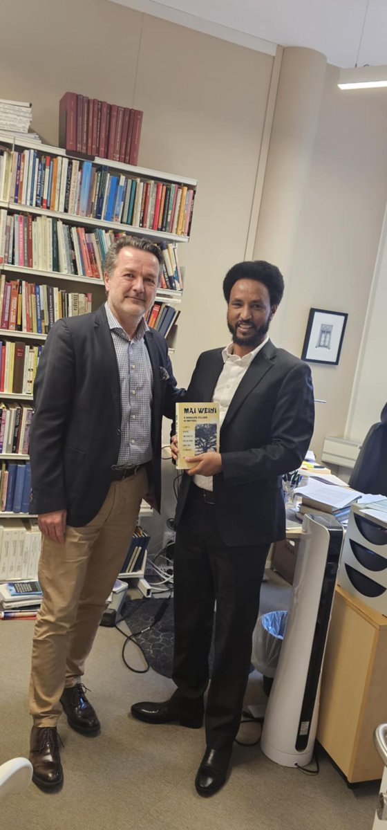 BeyeneGerezghe1's tweet photo. I am so grateful to Dr. Kjetil Tronvoll @KjetilTronvoll for the insightful discussion on the #BlueRevolution struggle for peace and justice in Eritrea. Thanks also for the book on Tigrinya culture, which reflects the rich tradition we are striving to preserve. Solidarity knows no borders!