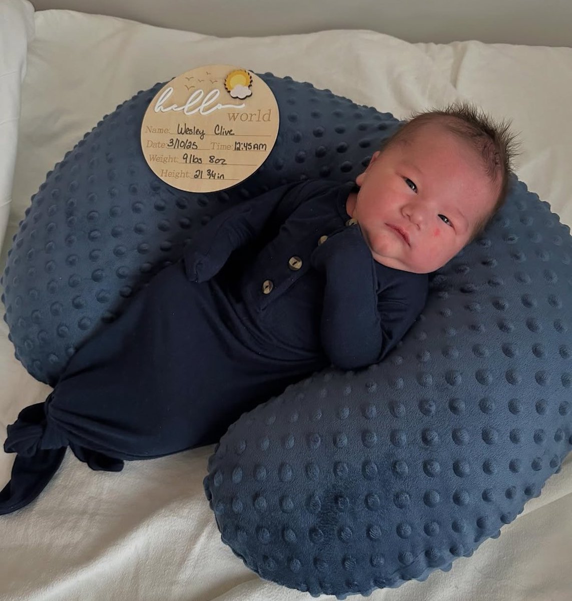 My wife is incredible.

This 9.5lb chunkster took 15 hours to make his debut.

She said the twins were easier!