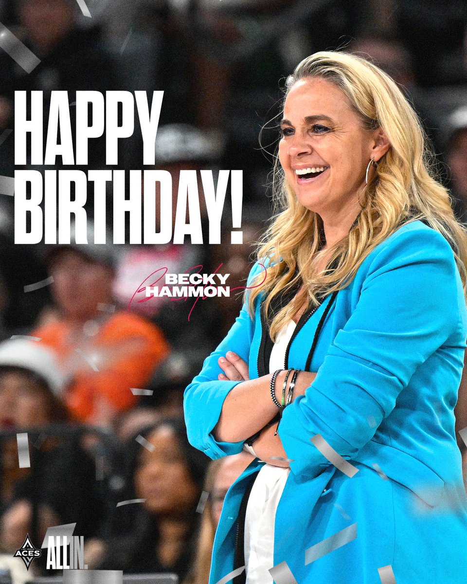 LVAces's tweet photo. HAPPY BIRTHDAY, COACH! 🎉

Aces fans, drop some birthday love for @BeckyHammon! 👇 https://t.co/mONRTXElW5