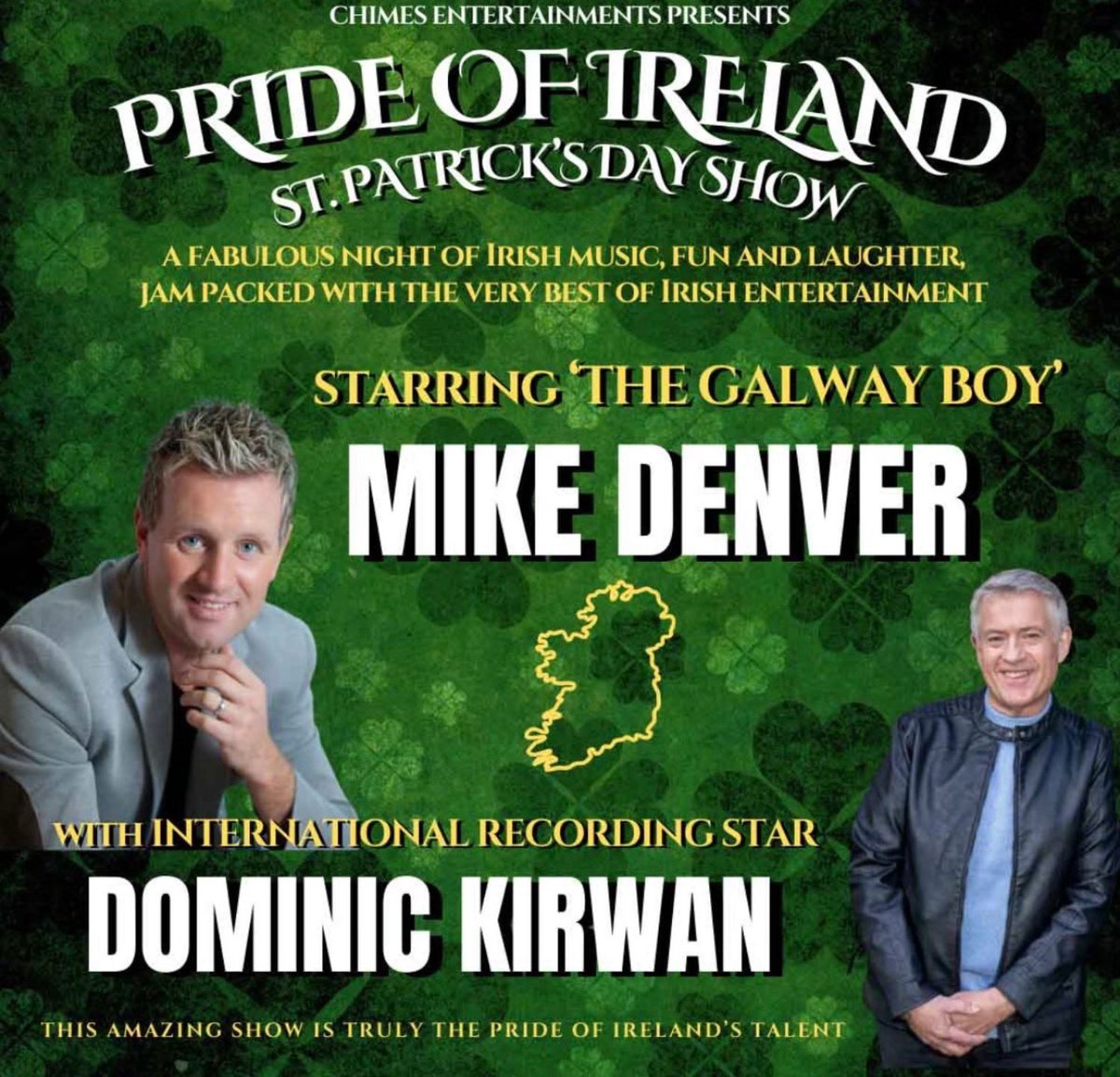 Scotland bound Wed 12th of March w/  <a href="/MikedenverMike/">Mike Denver Music</a> to the <a href="/EasterbrookHall/">Easterbrook Hall</a> Dumfries.
For tickets call
 01387 253 383 online at 
crichton.co.uk/event/pride-of…
Show starts at 7:30pm 
#MikeDenver #DominicKirwan #PrideofIreland #Dumfries #Easterbrookhall #inconcert #irishentertainment