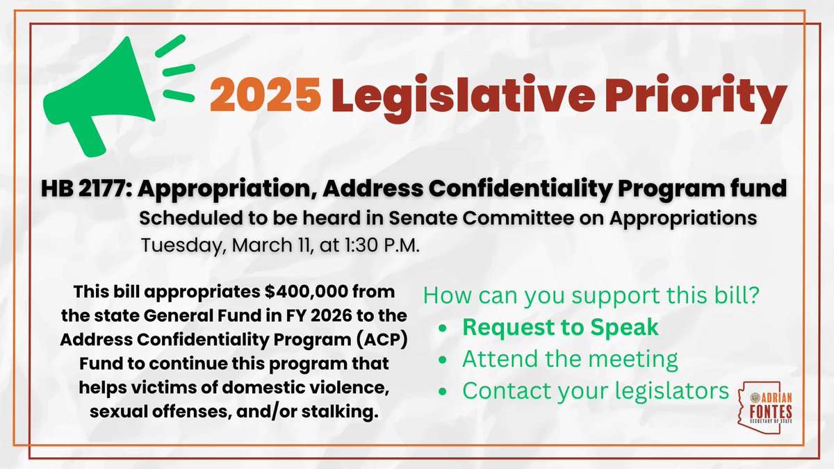 House Bill 2177 for ACP is scheduled for hearing tomorrow at the State Senate Committee on Appropriations. Stream live at azleg.gov/videoplayer/?c…