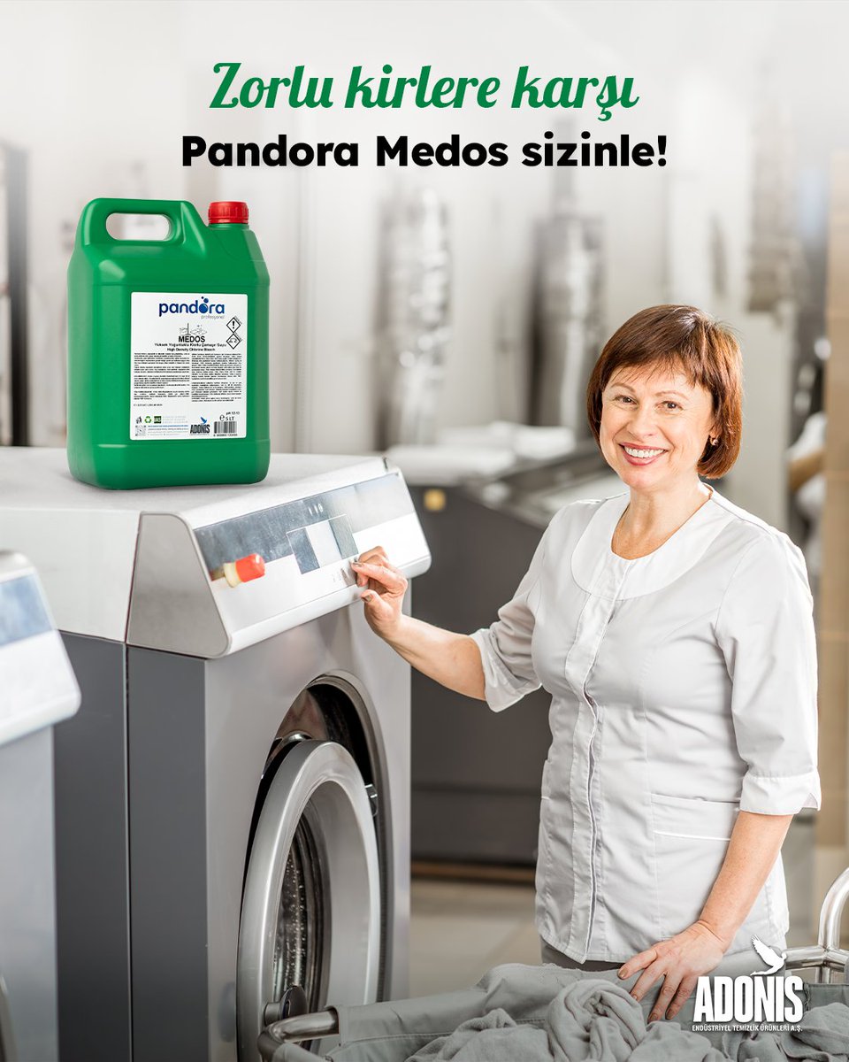 Pandora Profesyonel Medos çamaşır suyu, zorlu lekeleri ve mikropları ortadan kaldırır, çamaşırlarda mükemmel hijyen sağlar. 🌟
 
#Temizlik #Hijyen #EndüstriyelTemizlik #KağıtÜrünleri #Deterjan #Ambalaj #Sarf #MedikalTemizlikÜrünleri #AdonisEndüstriyelTemizlikHizmetleri