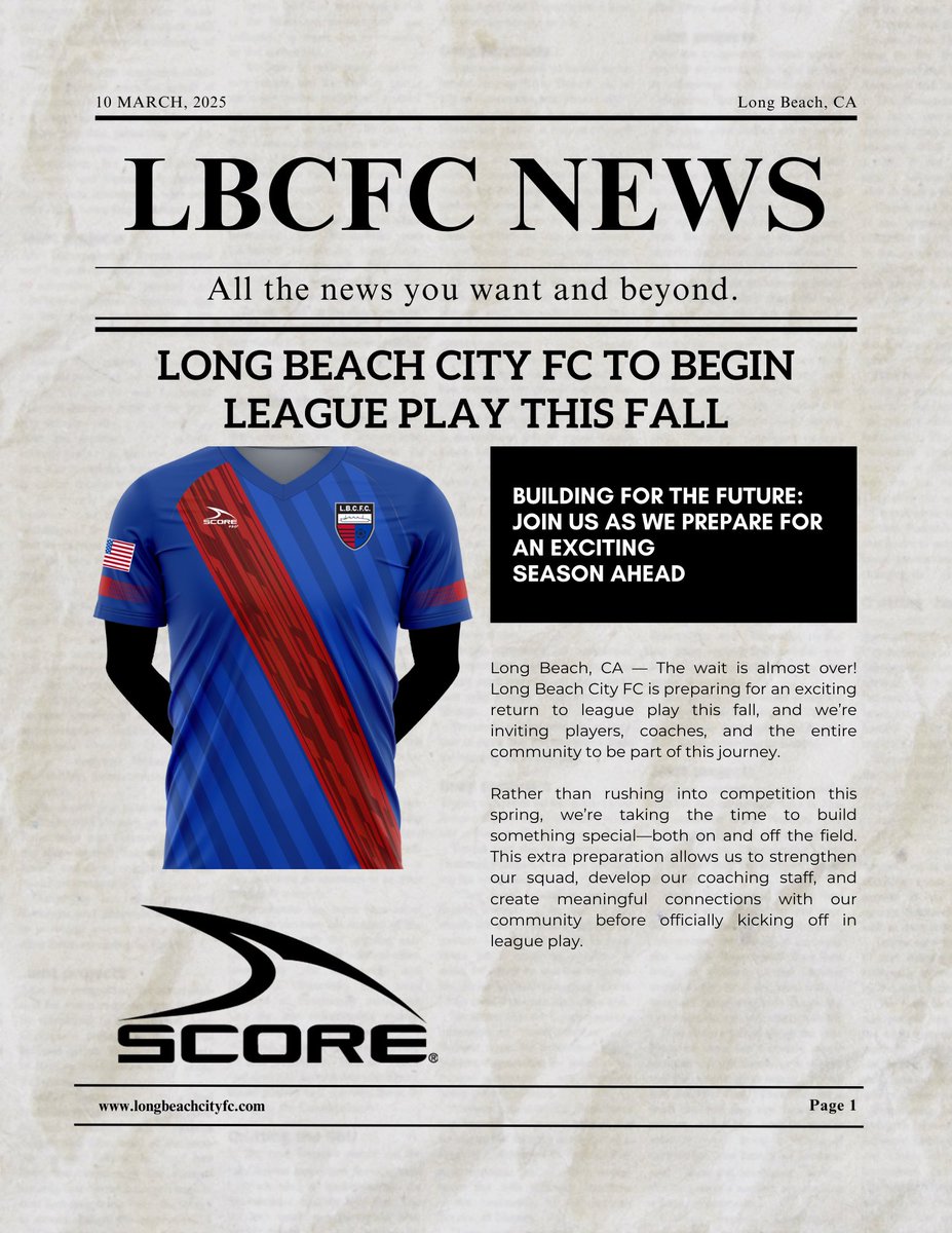 longbeachcityfc's tweet photo. We’re building more than a team—we’re building a movement. Join us as we prepare for league play this fall! 🚢 ❤️💙🤍🩶🖤 #LBCityFC #JoinTheJourney #CommunityFirst https://t.co/3ENykhD5F5
