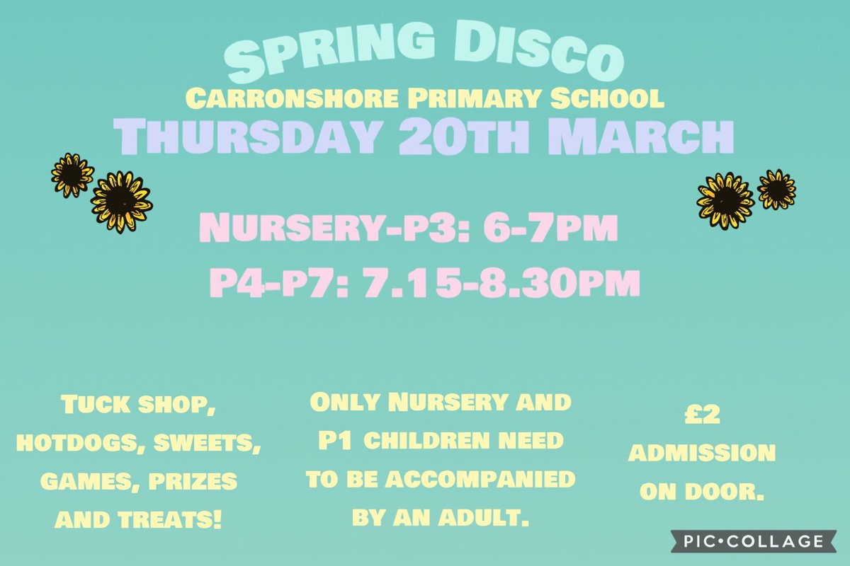 Looking forward to seeing everyone at the Spring Disco 😀