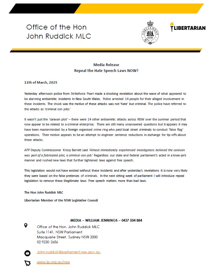 John Ruddick MLC - Libertarian tweet media