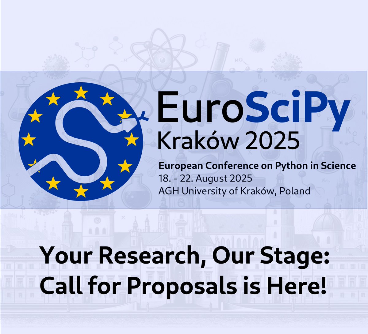EuroSciPy's tweet image. 🚀 #EuroSciPy 2025: Call for Proposals is Open! 🚀
Got a #Python-powered scientific tool, library, or project? Want to share your work with the #scientificPython community? Submit your talk for #EuroSciPy2025!
👉 Submit Today! buff.ly/ADCn7NH
📅 Deadline: 31 of March
#CFP