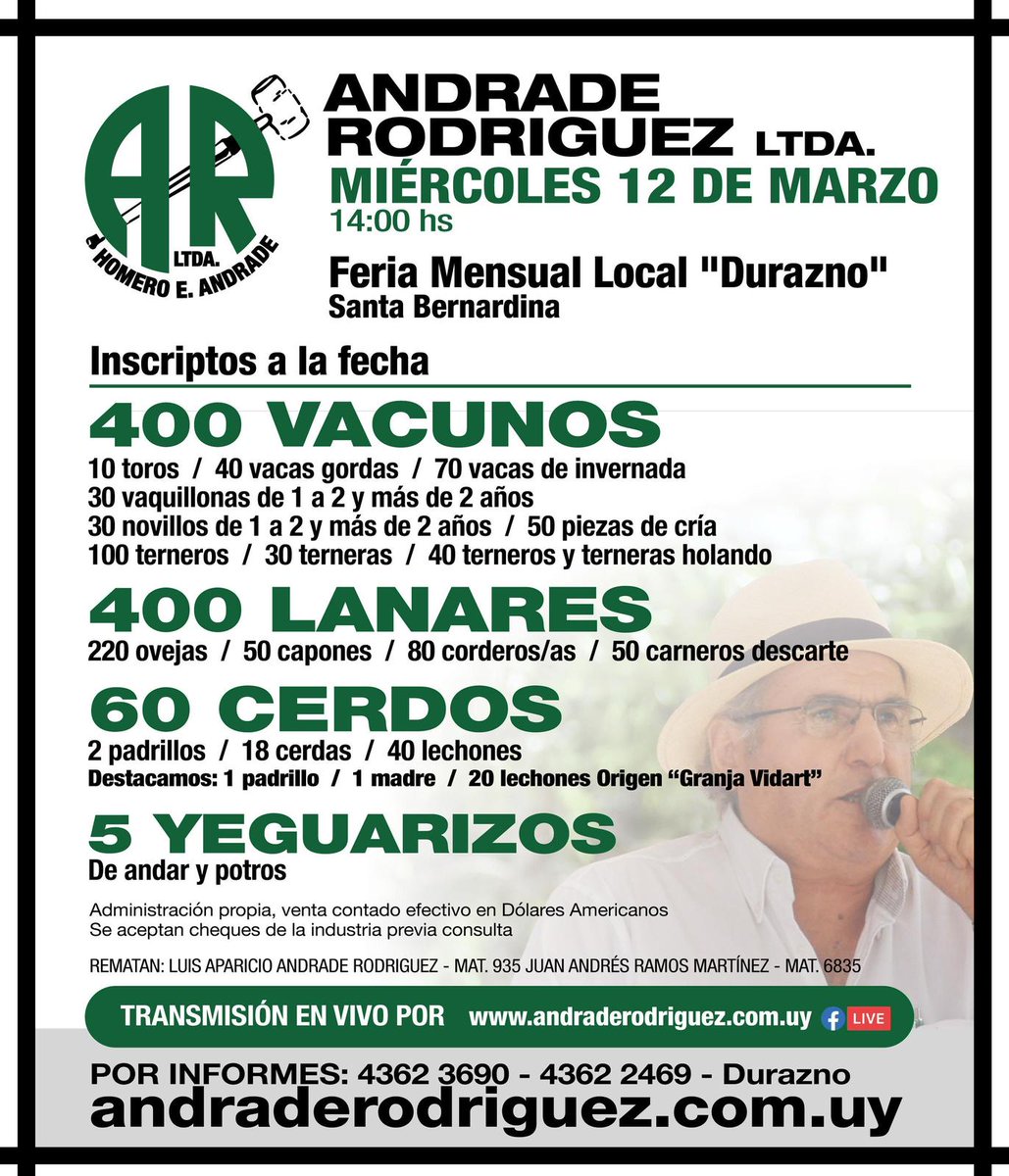 Miércoles 12 Local Durazno con <a href="/andraderod_ltda/">Andrade Rodriguez Lt</a> 👨🏻‍⚖️