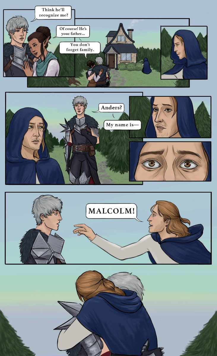 Malcolm (Rook) and Anders reunite, post-DATV

AA ITS DONE 😭😭 

I couldn’t be happier - @/lady.gawain is amazing and brought this to life 🥹

This has definitely given me the boost I needed to finish the inspiring fic 🫣

#datv #dragonage #art #comic #da2 #dragonagetheveilguard