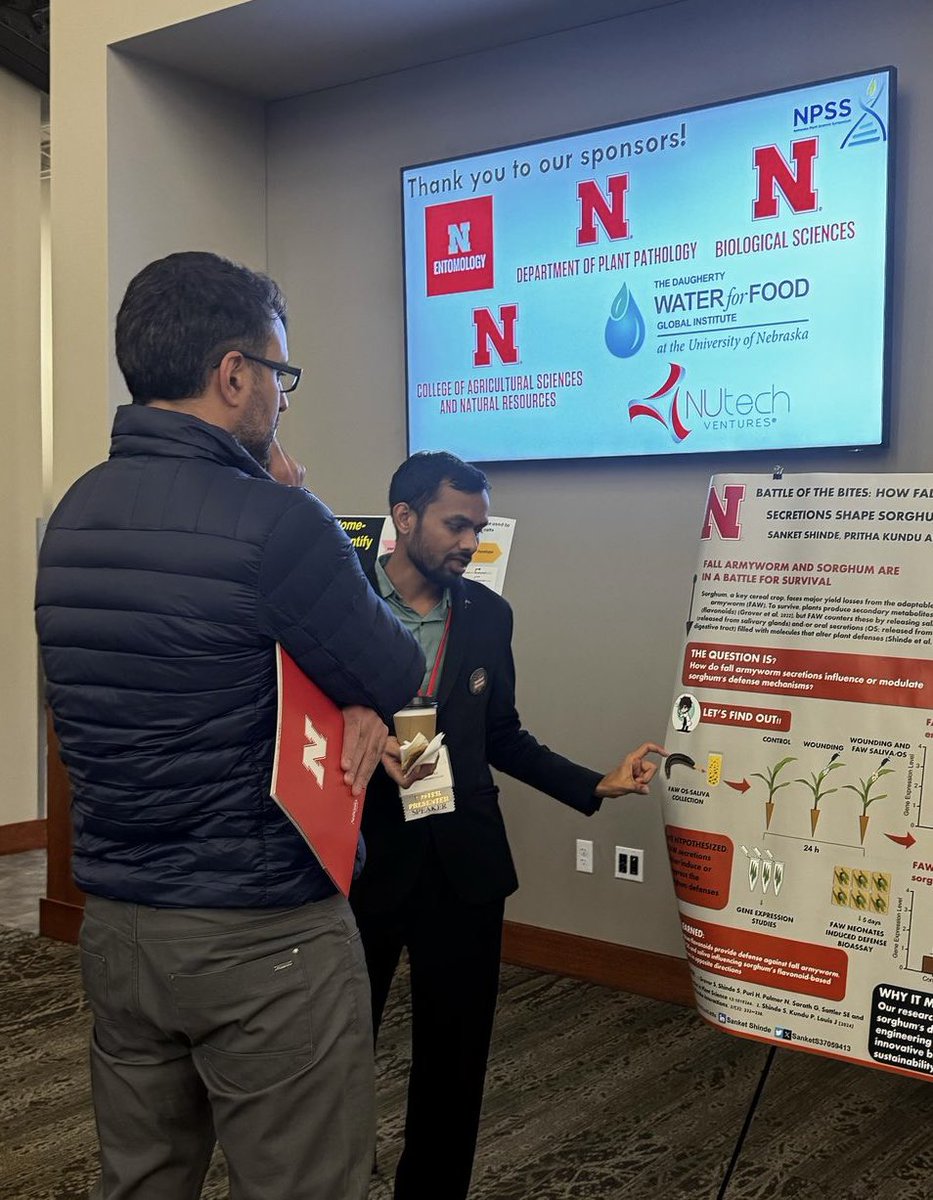 SanketS37059413's tweet image. I had a great opportunity to participate in the Nebraska Plant Science Symposium at UNL, where I presented my research work.
The highlight of the event? Winning second place in the flash talk competition! 🏆🎉
#PlantScience @UNLEntomology @UNLincoln