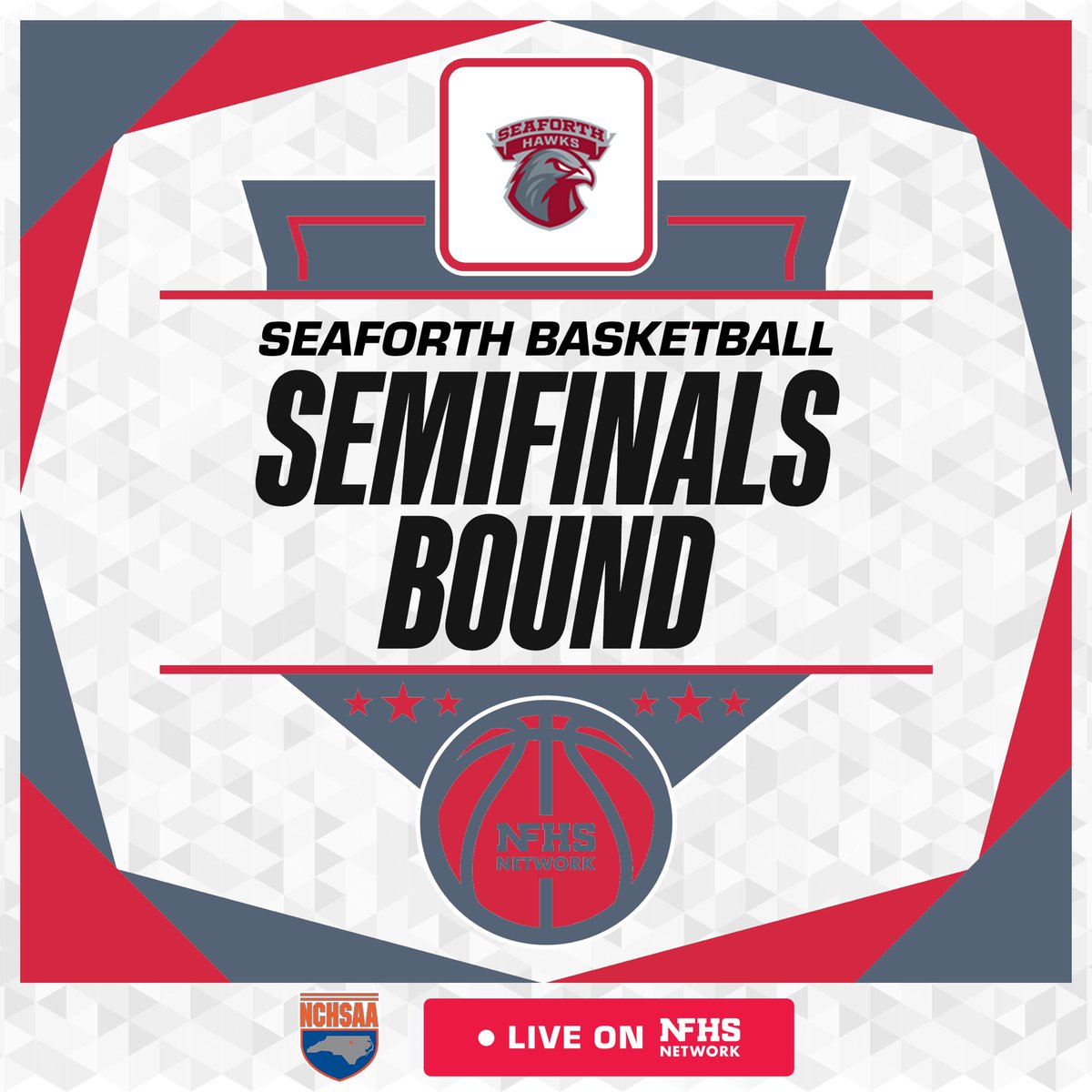 SEMIFINALS ON THURSDAY AT 2PM!!! Students, hop in the spirit bus and come support our Lady Hawks!!! #WeAreSeaforth