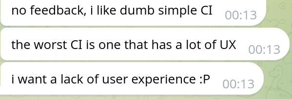 kerckhove_ts's tweet photo. NixCI Feedback:

CI is considered painful.
NixCI Fixes this.

https://t.co/wQMVpRT1sz https://t.co/iqw51FSF2y