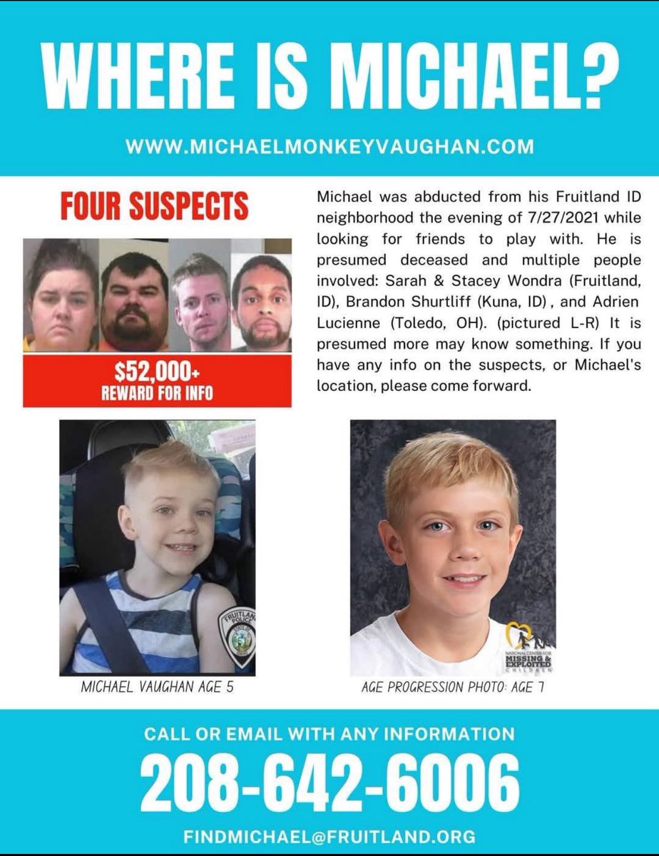 Justice for Michael #michaelvaughan #fruitland #missing #idaho 🐒💙🐒💙