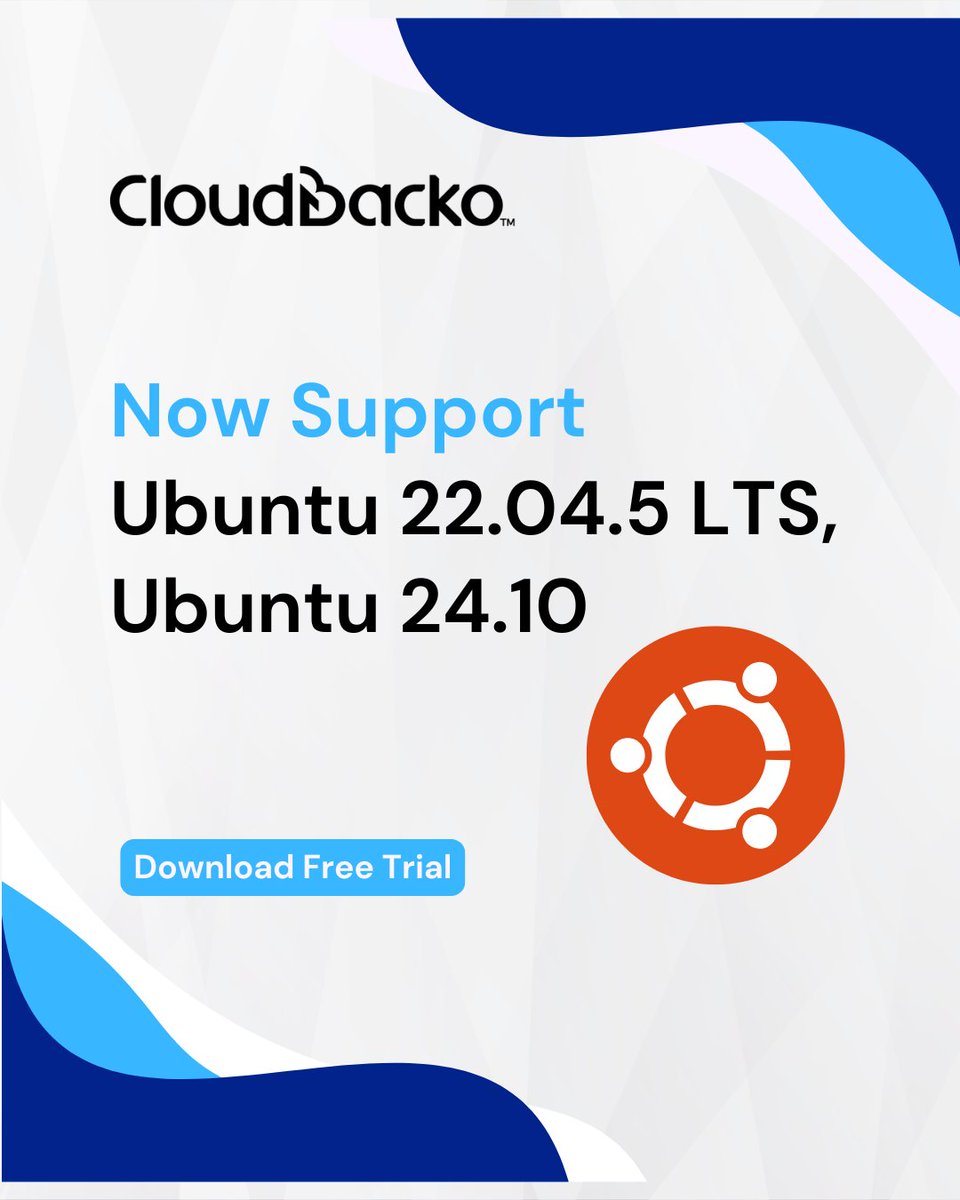 【CloudBacko v5 new feature: Support Ubuntu 22.04.5 LTS, Ubuntu 24.10】Discover #CloudBacko v5's latest update with support for #Ubuntu 22.04.5 LTS and Ubuntu 24.10. Enhance your backup solutions with improved compatibility today. Download free trial: cloudbacko.com